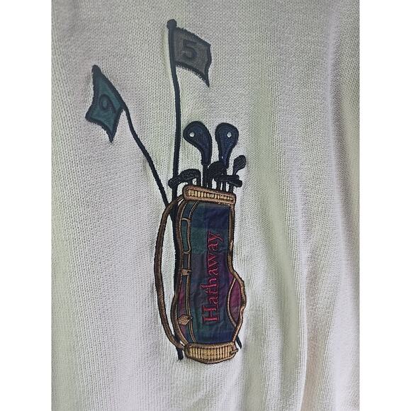 Vintage Hathaway Golf Sweater Mens XL Grandpacore Winter Cozy Holiday Fall - Picture 3 of 9